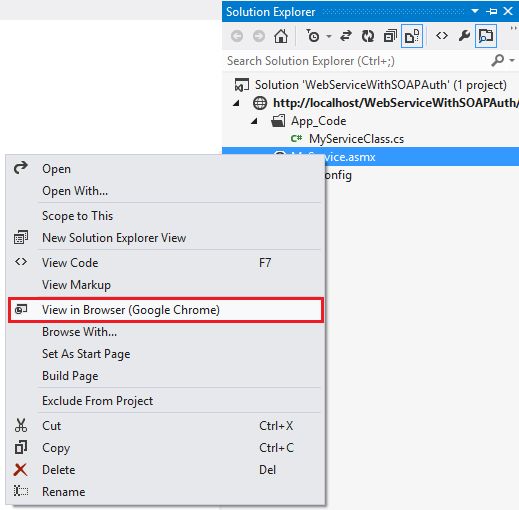 right click on your web Service
